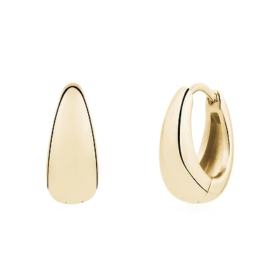 Gold Tone Stainless Steel Teardrop Earrings – 15mm. Color: yellow | Doucet Latendresse