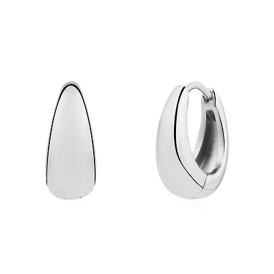 Stainless Steel Teardrop Earrings – 15mm. Color: white | Doucet Latendresse