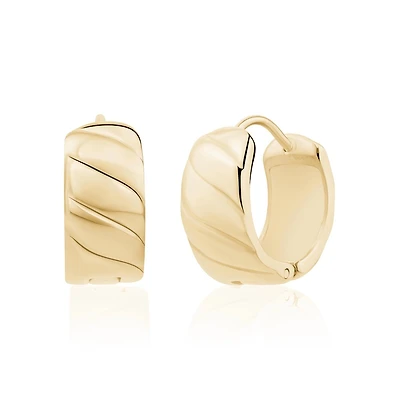 Dormeuses à Ondes Polies en Acier Inoxydable Dorées – 16mm. Color: jaune | Doucet Latendresse