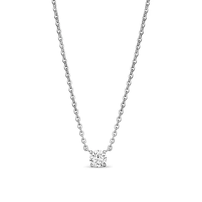 Stainless Steel 5mm Cubic Zirconia Pendant Necklace – 16