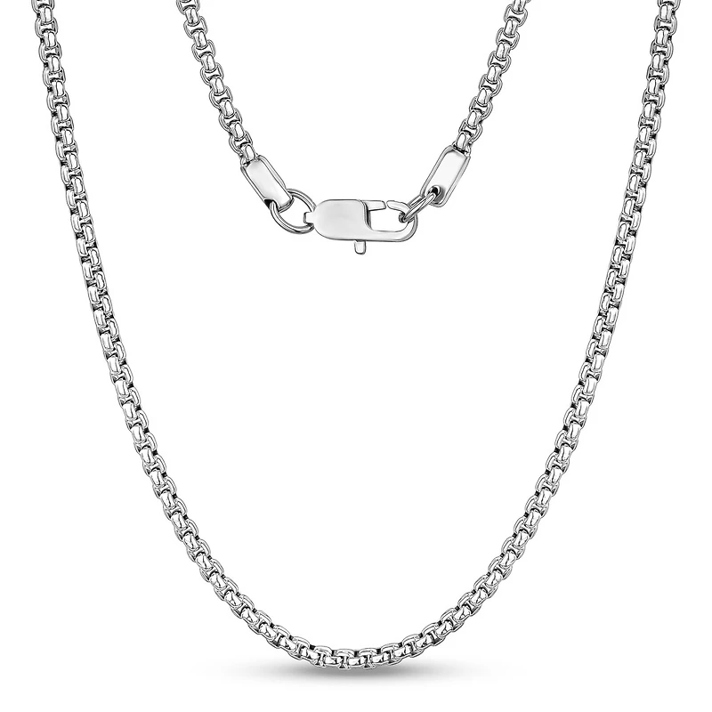 Chaine Boîte Ronde de 4mm en Acier Inoxidable - 24
