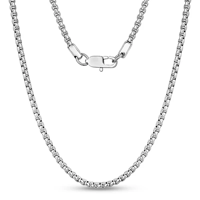 Chaine Boîte Ronde de 4mm en Acier Inoxidable - 24