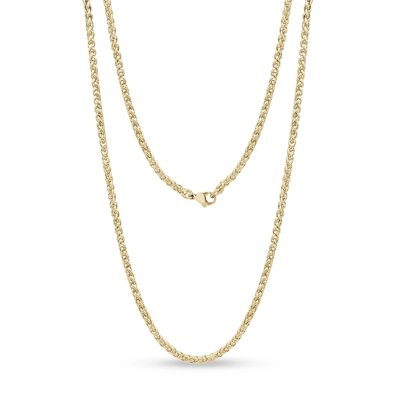 Chaine À Maillons de Blé de 3mm en Acier Inoxidable Dorée - 18
