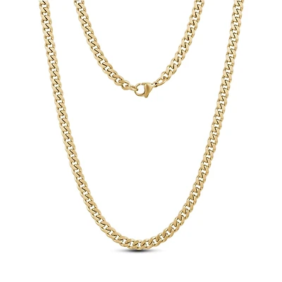 Chaine À Maillons Cubain Mat de 3mm en Acier Inoxidable Dorée - 18