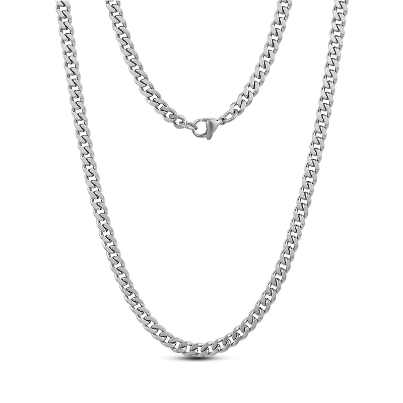 Chaine À Maillons Cubain Mat de 3mm en Acier Inoxidable - 18