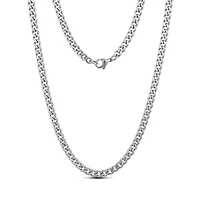 Chaine À Maillons Cubain Mat de 3mm en Acier Inoxidable - 18