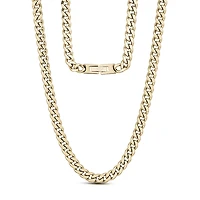Gold Tone Stainless Steel 6mm Cuban Chain - 22