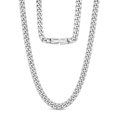 Chaine À Maillons Cubain de 6mm en Acier Inoxidable - 22