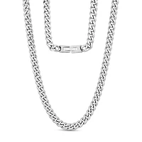 Chaine À Maillons Cubain de 6mm en Acier Inoxidable - 22