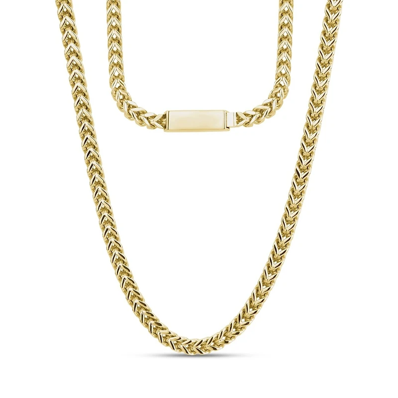 Gold Tone Stainless Steel 4mm Franco Chain - 24