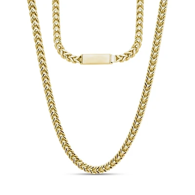 Gold Tone Stainless Steel 4mm Franco Chain - 24