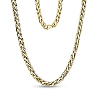 Gold Tone Stainless Steel 7mm Braided Chain - 24