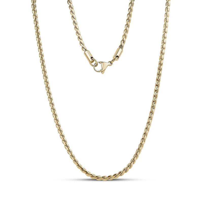 Chaine À Vérouillage Solide de 3mm en Acier Inoxidable Dorée - 18