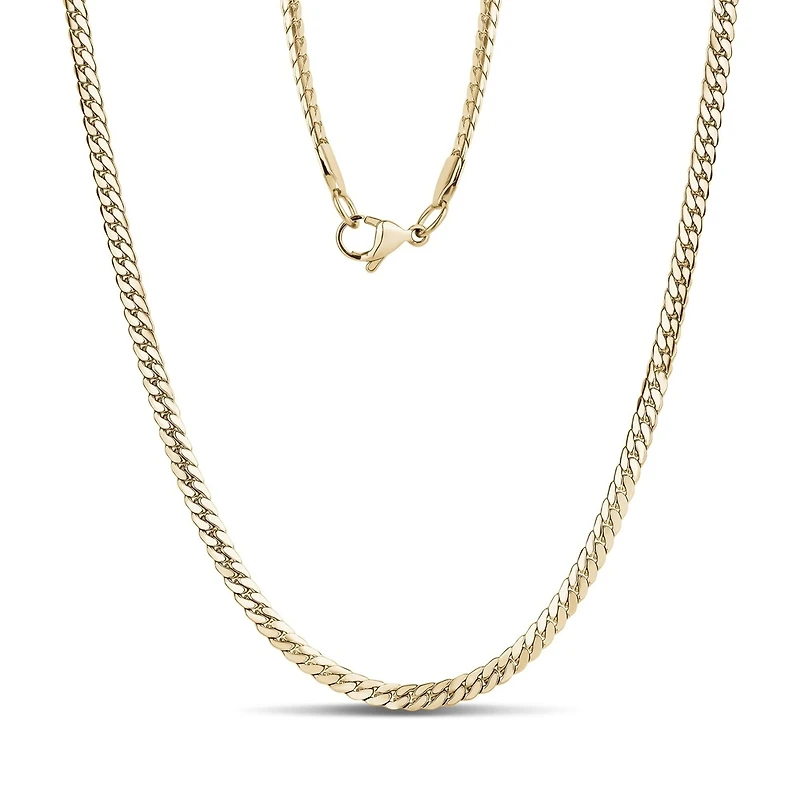 Chaine À Maillons Cubain Miami de 3.8mm en Acier Inoxidable Dorée - 18