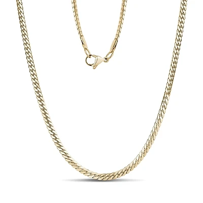 Chaine À Maillons Cubain Miami de 3.8mm en Acier Inoxidable Dorée - 18