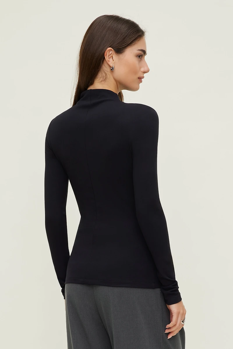 Mock Neck Long Sleeve Top