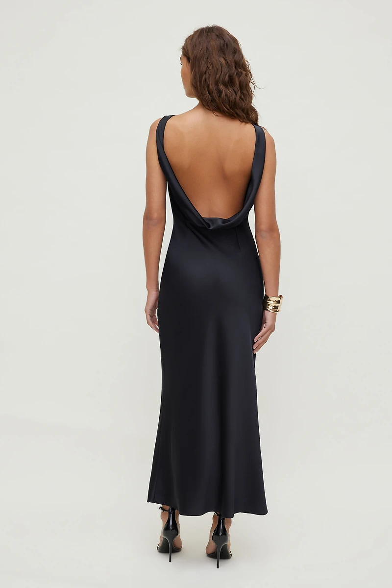 Robe nuisette maxi en satin Nora