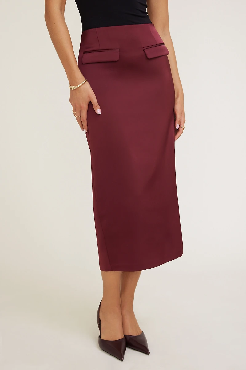 Satin Midi Skirt