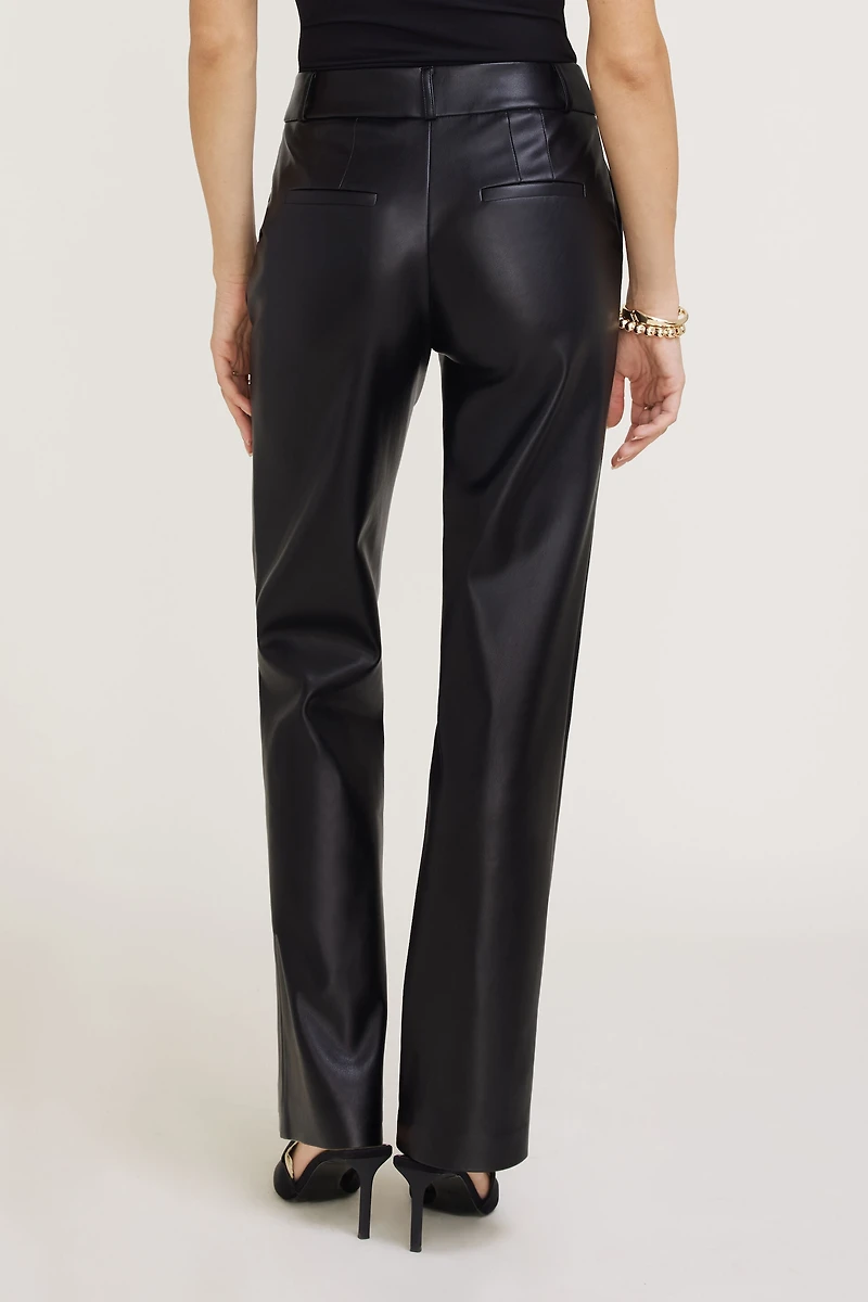 Camelia Straight Leg Faux Leather Pants