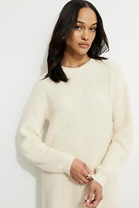 Rib Knit Mini Sweater Dress