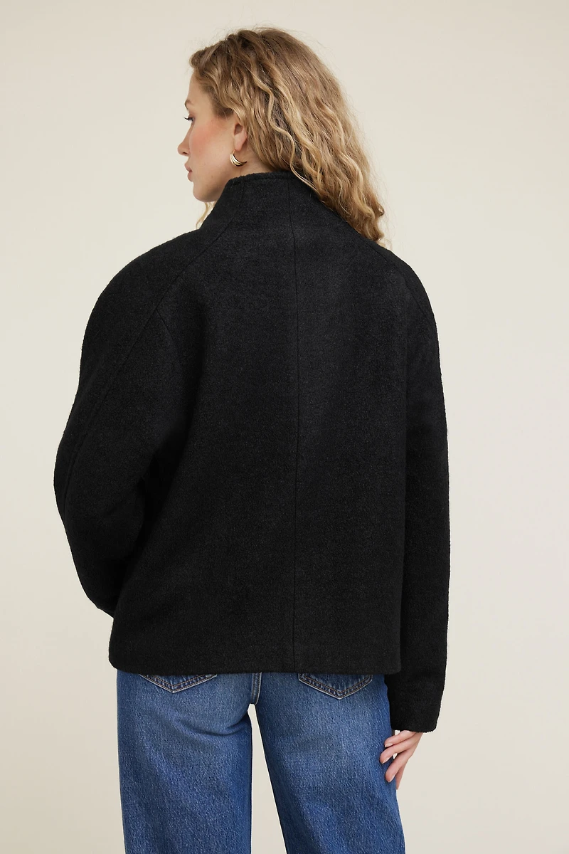 Blouson enveloppant en laine 