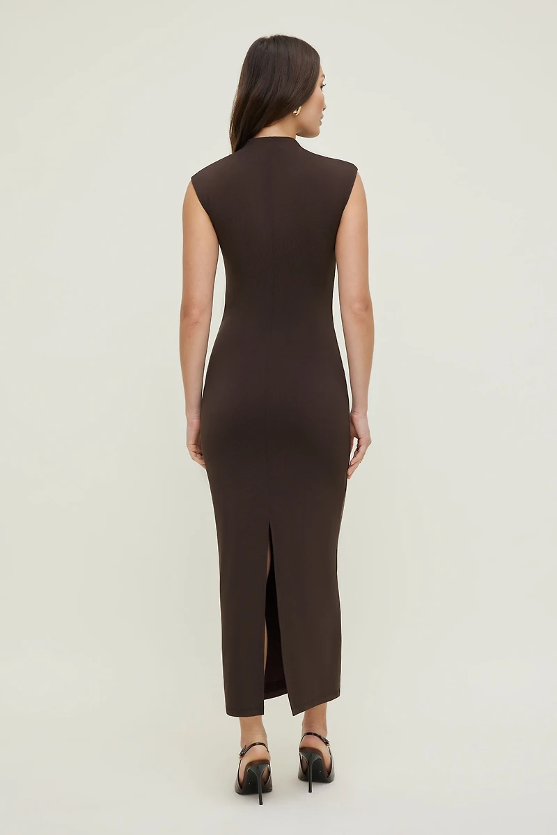 Bria Sculpt Mock Neck Maxi Dress