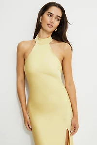 Halter Satin Maxi Dress