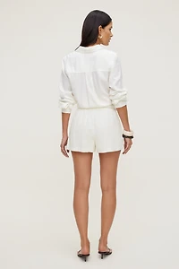 Short en lin à enfiler