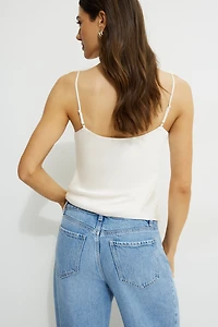 Camisole en satin à col échancr