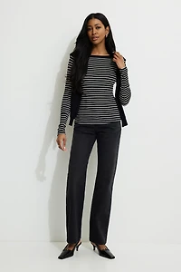 T-shirt côtelé à manches longues