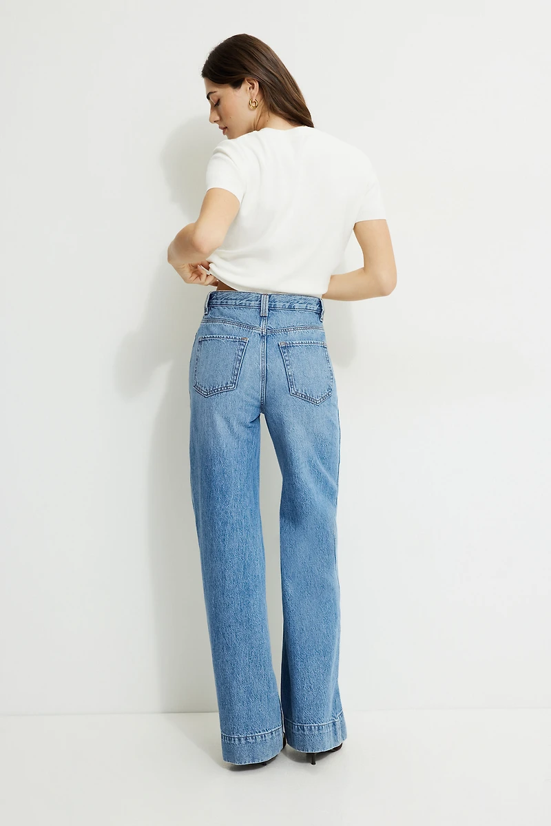 Lennon Ultra High Rise Wide Leg Column Jeans