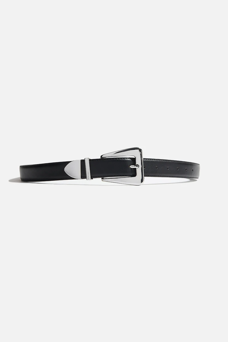Trapezoid Faux Leather Belt