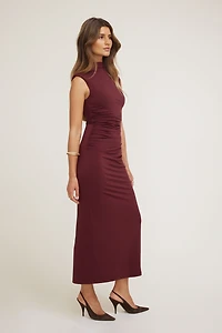 Robe maxi sculptante à col montant Bria