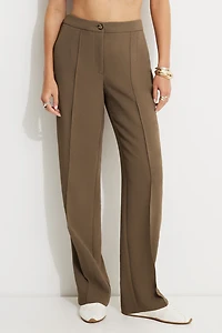 Pantalon surpiqué à jambe droite
