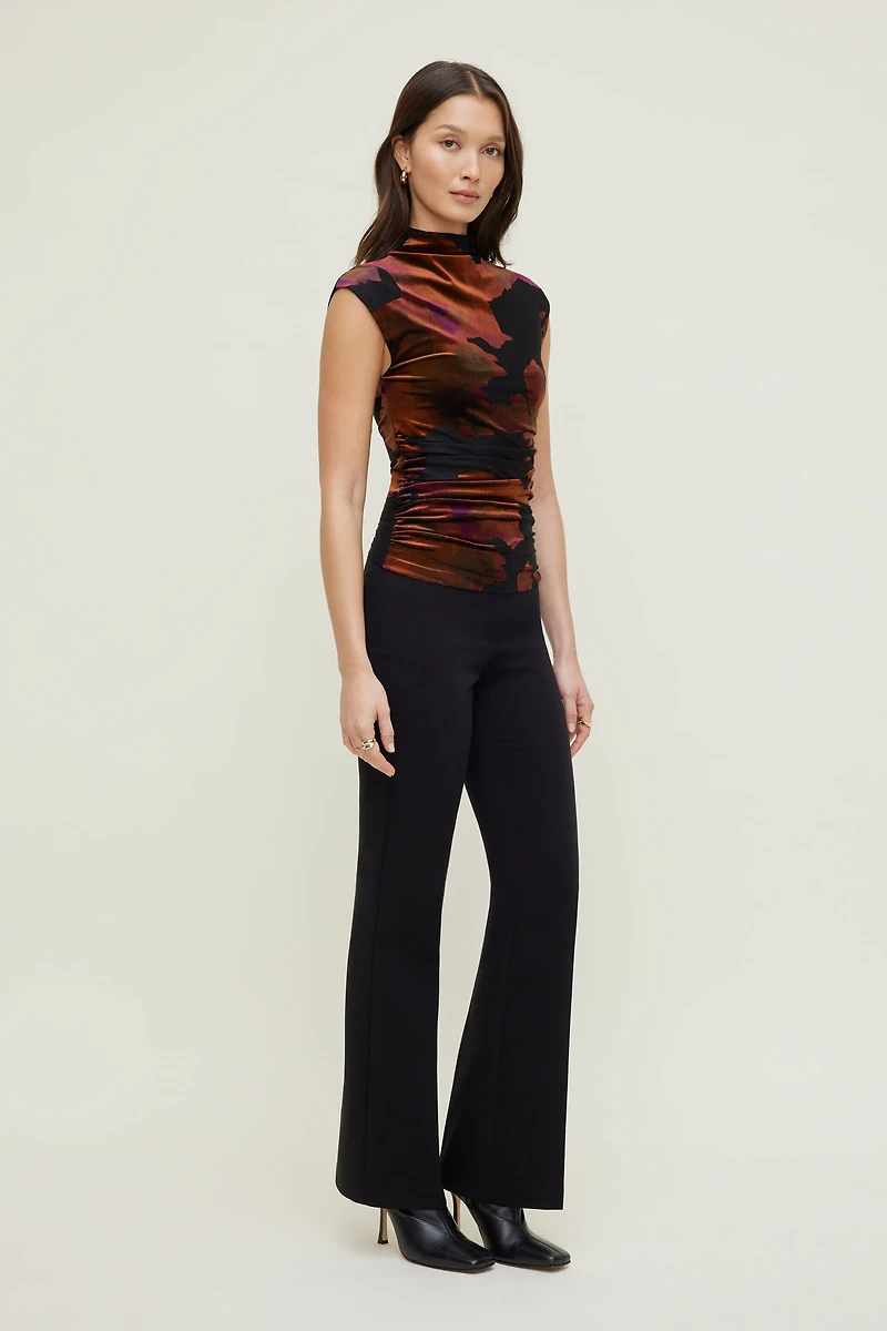 Burnout Cap Sleeve Top