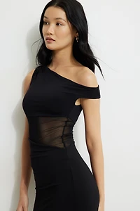 Robe maxi diaphane sculptante