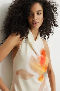 Printed Halter Mini Dress