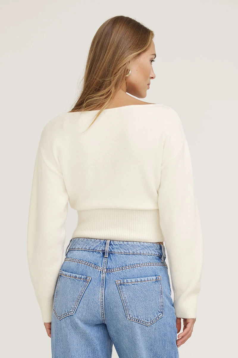 Chandail à taille cintrée et col bateau Juliet