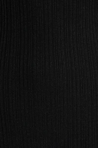 Ribbed Metallic Mini Dress