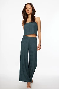 Pantalon froissée à jambe large Malika