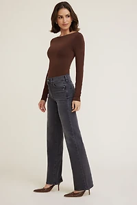 Jean semi-évasé à taille haute Elodie