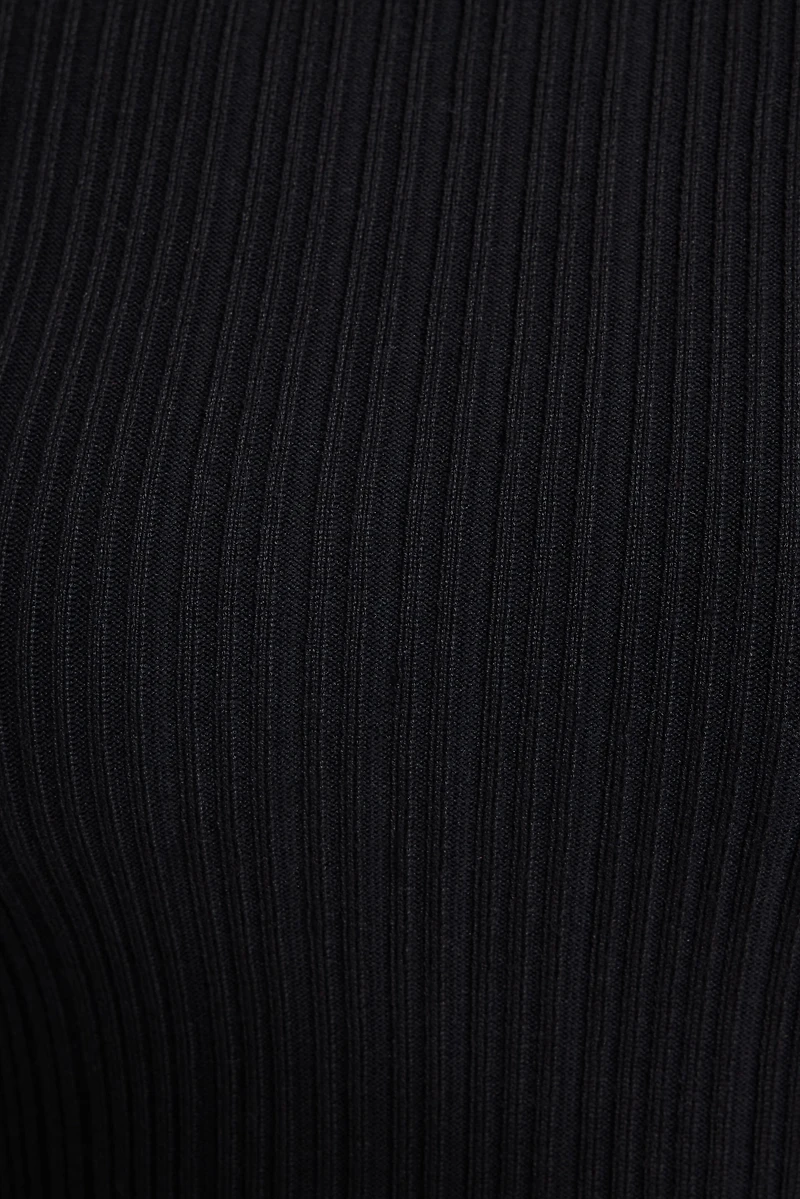 Minirobe en tricot côtelé à col bateau