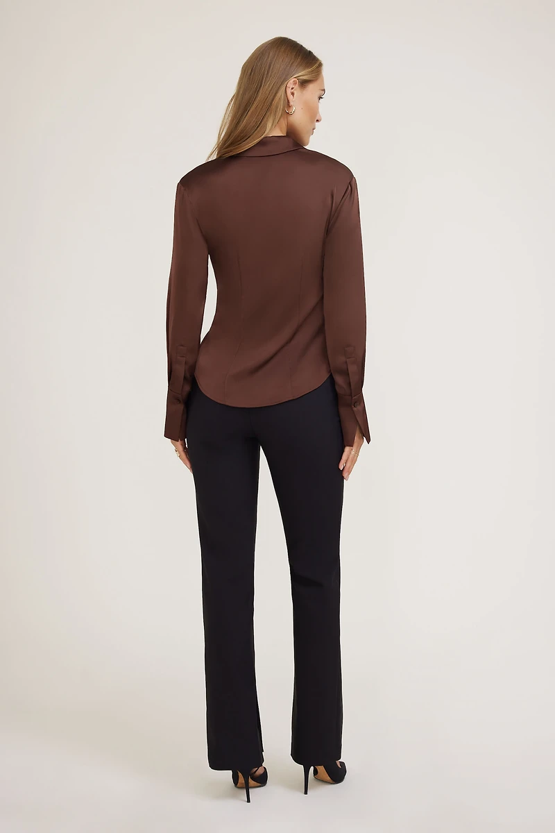 Eva Cinched Satin Shirt