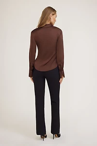 Eva Cinched Satin Shirt