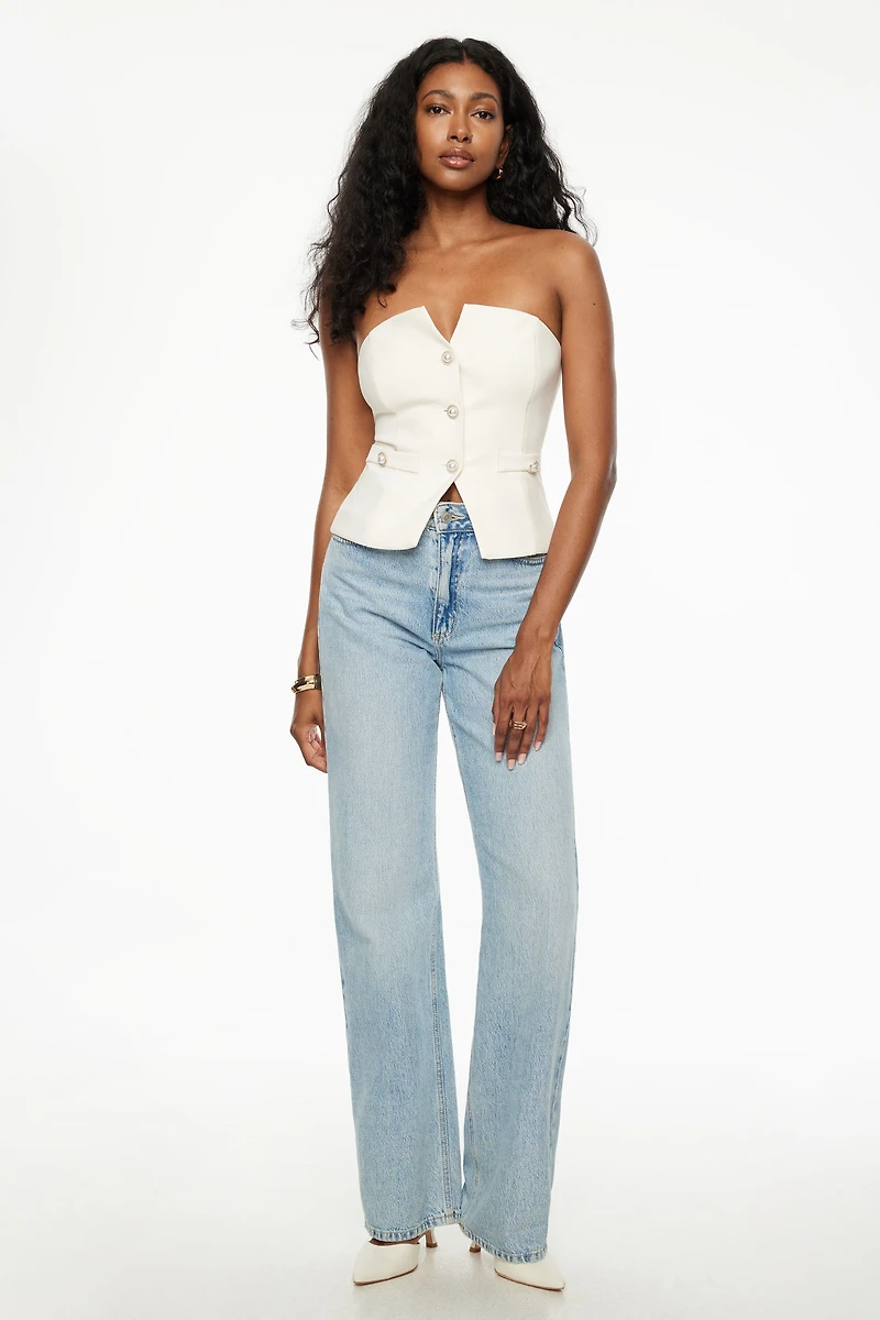 Haut tube boutonné style corset