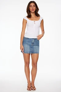 Blouse à manches cap froncées