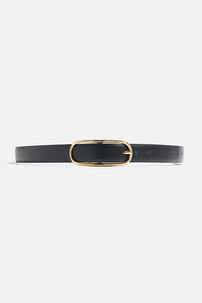 Oval Slim Faux Leather Belt