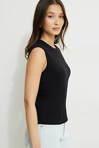 Cinch Waist Cotton Tank Top