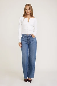 Ribbed Cinch Hem Cardigan