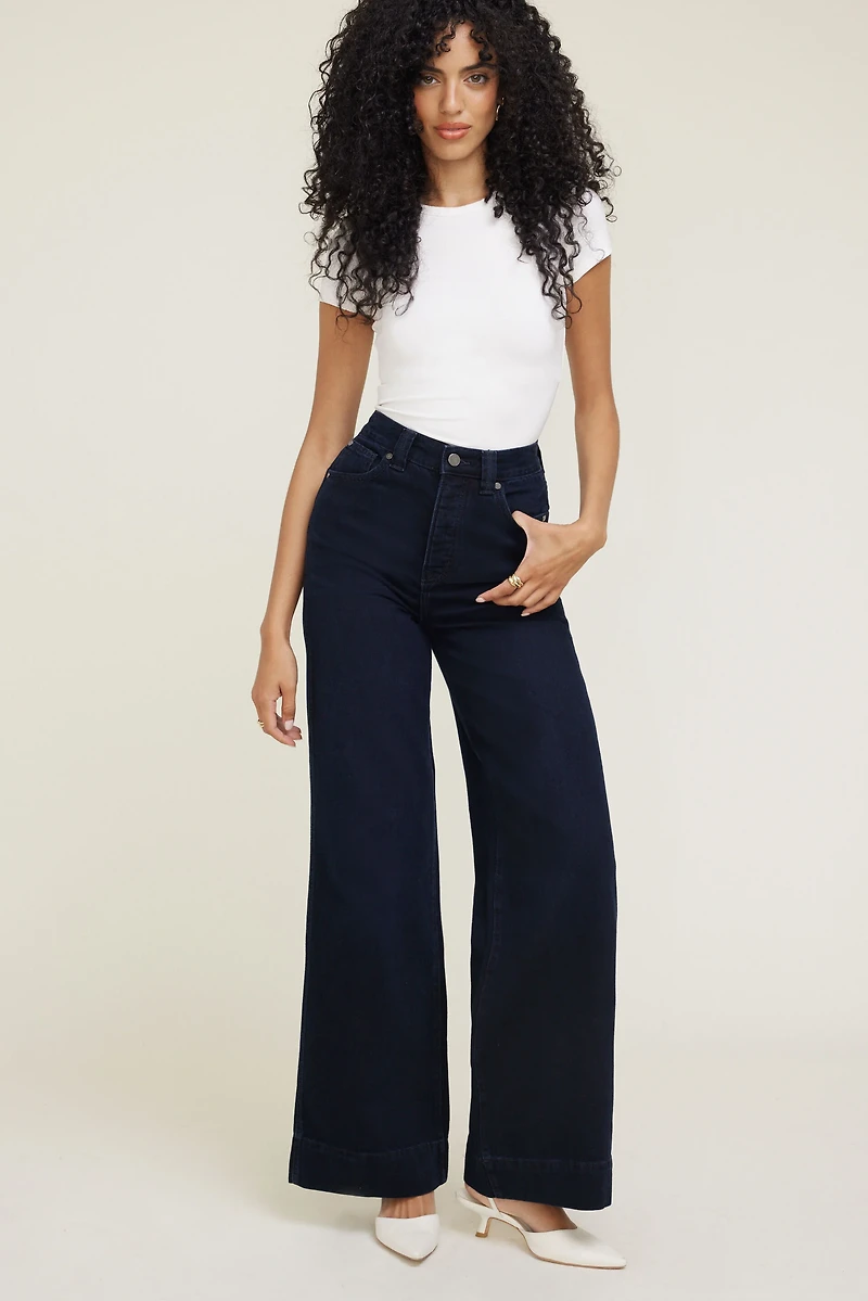 Lennon Ultra High Rise Wide Leg Column Jeans